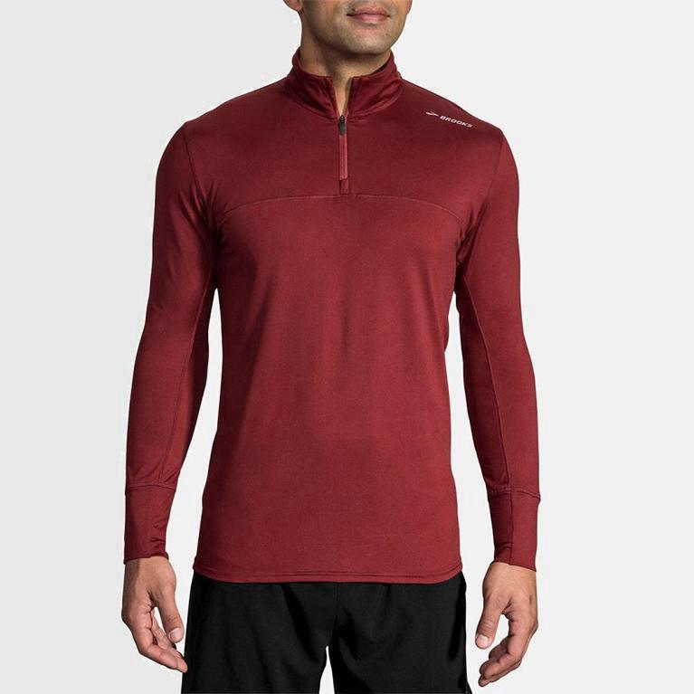 Brooks Dash Half Zip Israel - Men's Running Jackets - Red (05193-KTWV)
